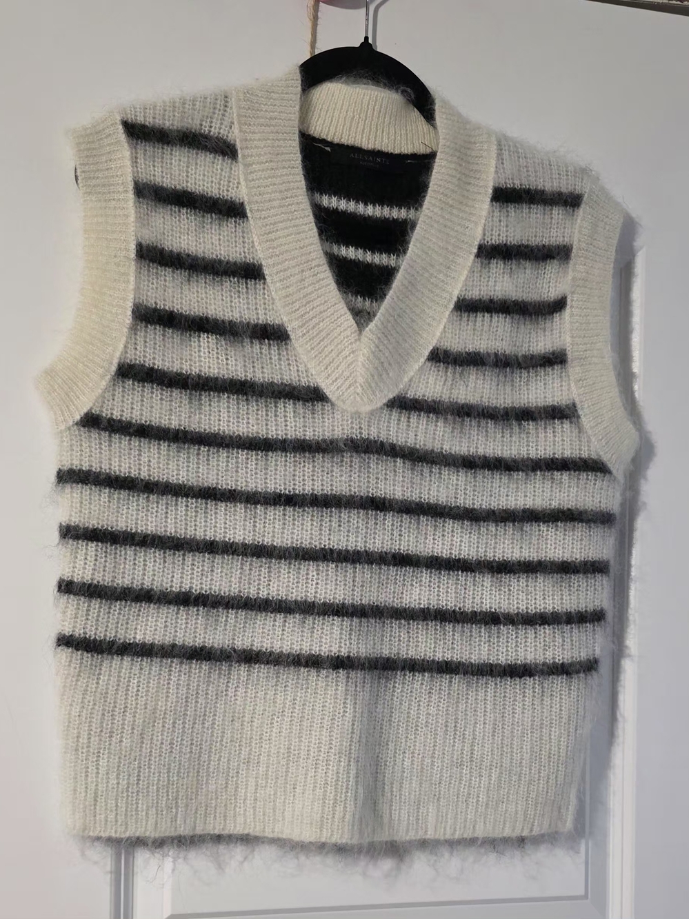 NWT ALLSAINTS  Striped V-Neck Knit Vest  Size M